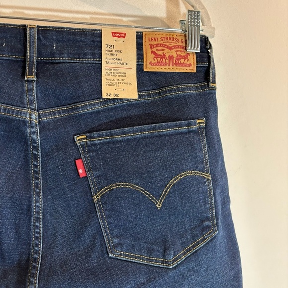 LEVI’S 721 Sz 32 Skinny High Rise Dark Wash Jeans New with Tags - Picture 8 of 10